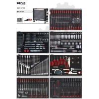 Wózek narzędziowy 8 szuflad z wyposażeniem 485 elementów SONIC EQUIPMENT