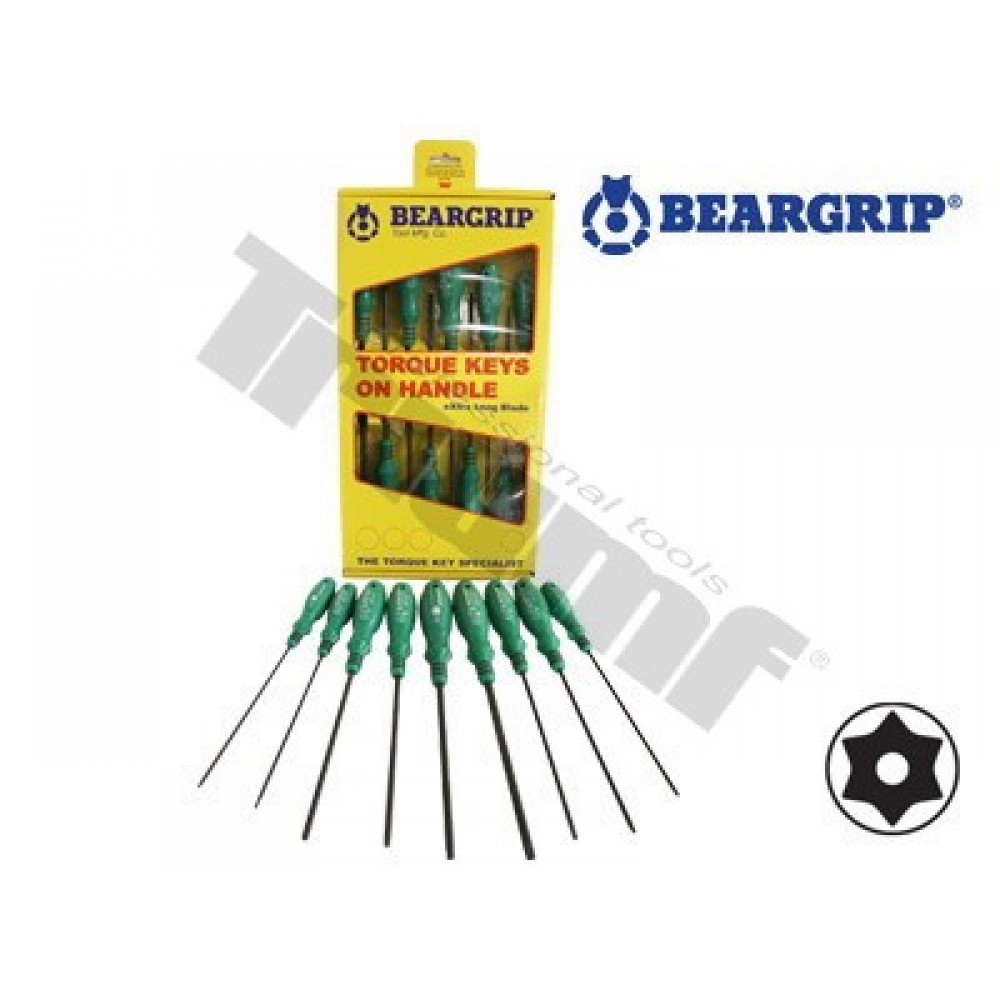 Zestaw wkrętaków TORX z otworem T8-T40 BEARGRIP