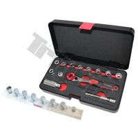 Grzechotka 1/4" z zestawem nasadek i uchwyt do bitów 14cz. TRIUMF