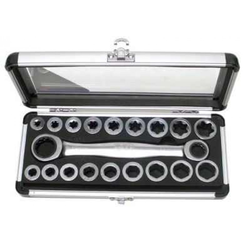 Nasadki wtykowe 8-17 mm i E8-E22, 19 szt. BGS TECHNIC