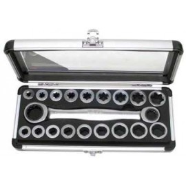 Nasadki wtykowe 8-17 mm i E8-E22, 19 szt. BGS TECHNIC