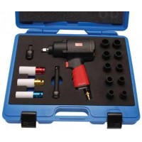 Klucz udarowy pneumatyczny 1/2", 1017 Nm, z zestawem BGS TECHNIC