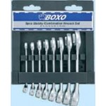 Klucze płaskie oczkowe krótkie zestaw 8 cz. 8-19mm BOXO