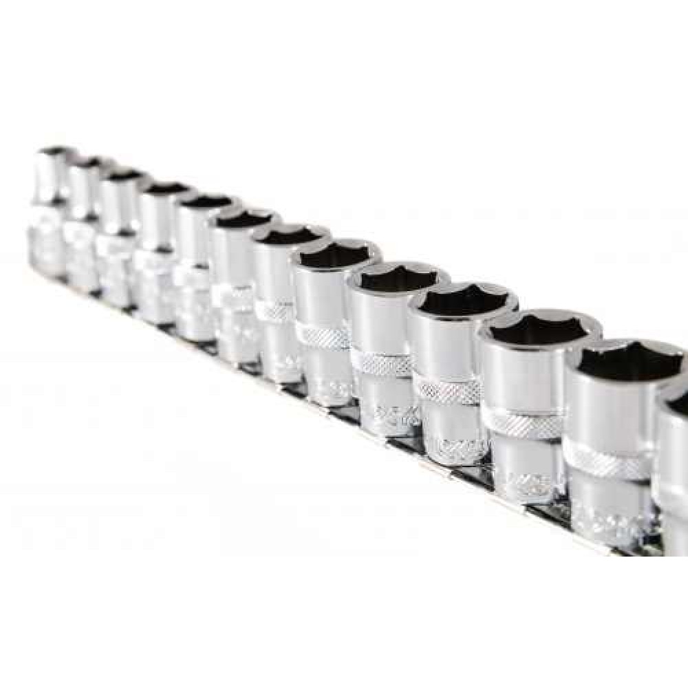 Zestaw nasadek 1/2' 10-27mm, na szynie, 16 cześci ROOKS