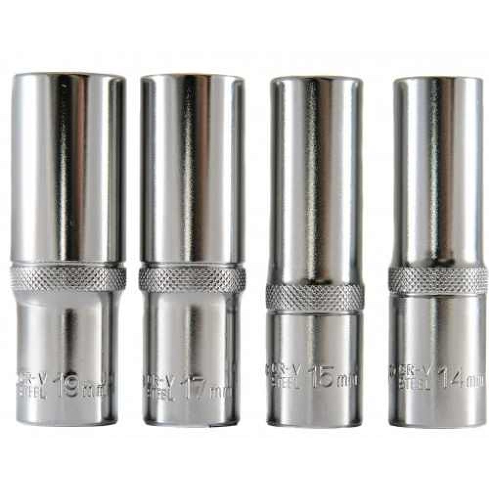Zestaw nasadek głębokich 1/2", 14-15-17-19mm, 4 części ROOKS